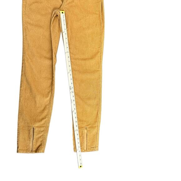 🆕 Boohoo Corduroy Pants Womens Size 6 Cords Split Hem Mustard Tan High Rise - Picture 13 of 14
